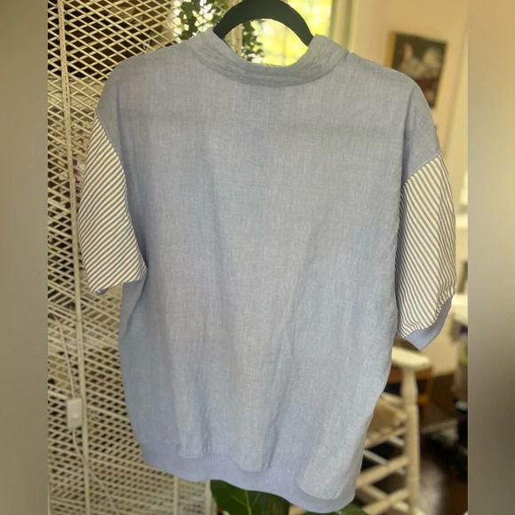 VINTAGE 90’s Blast Blues Grandmacore Size Large Polo Pullover Snap Buttons - Picture 7 of 12